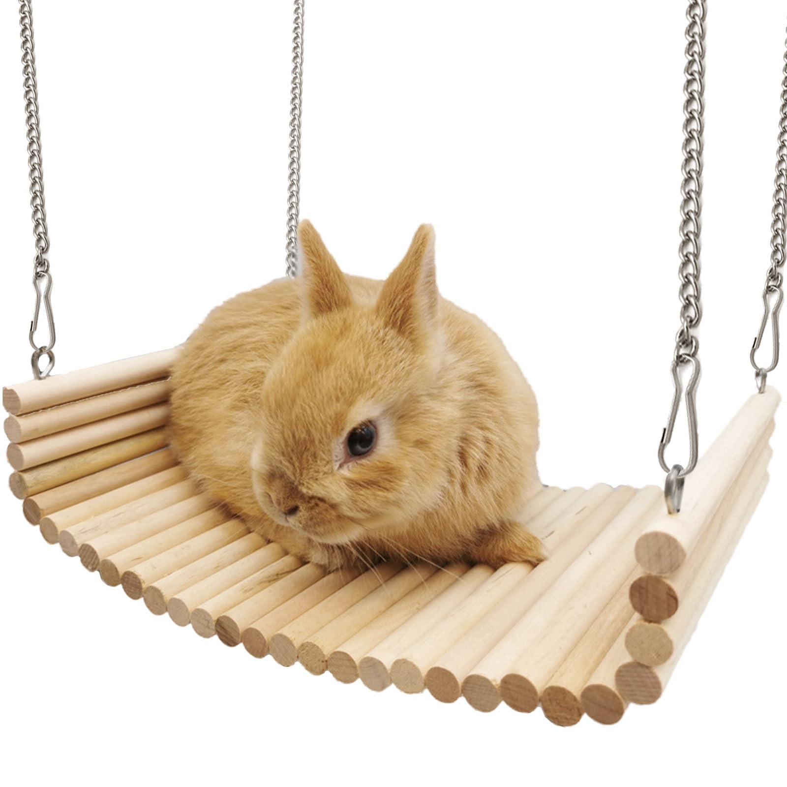 Rabbit Swing Bed Wooden Hammock Small Animal Hanging Bed Toy Bird