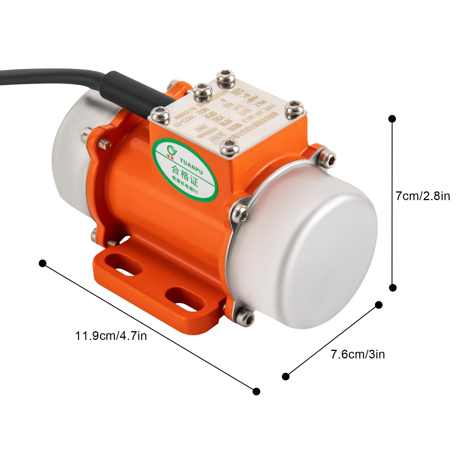 motore a vibrazione trifasincrono, 0-4000 giri/min, motore a vibrazione a 3 fasi, velocità regolabile, 30 W, motore a vibratore asincrono, motore a vibrazione (cablaggio senza spina