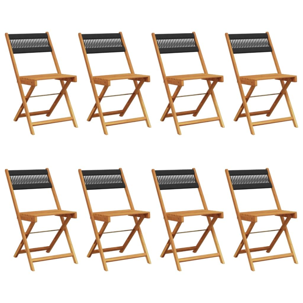 Aménagez votre extérieur avec ce lot de 8 chaises pliantes en bois d'acacia
