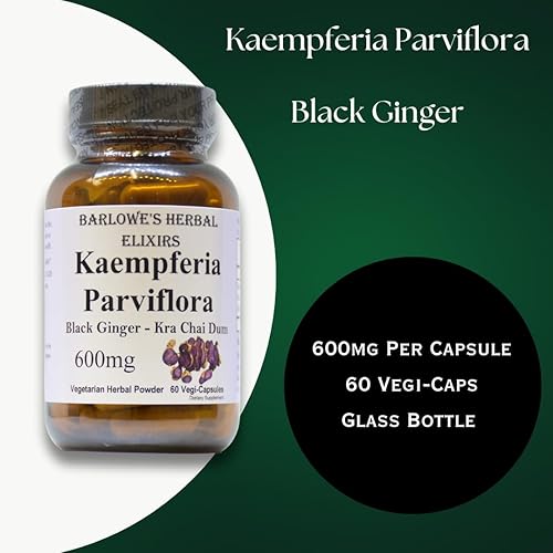 Miniatura 3 de Barlowe's Herbal Elixirs Kaempferia Parviflora Suplemento - Apoyo natural para vitalidad y bienestar - 60 500 mg VegiCaps - Sin estearato