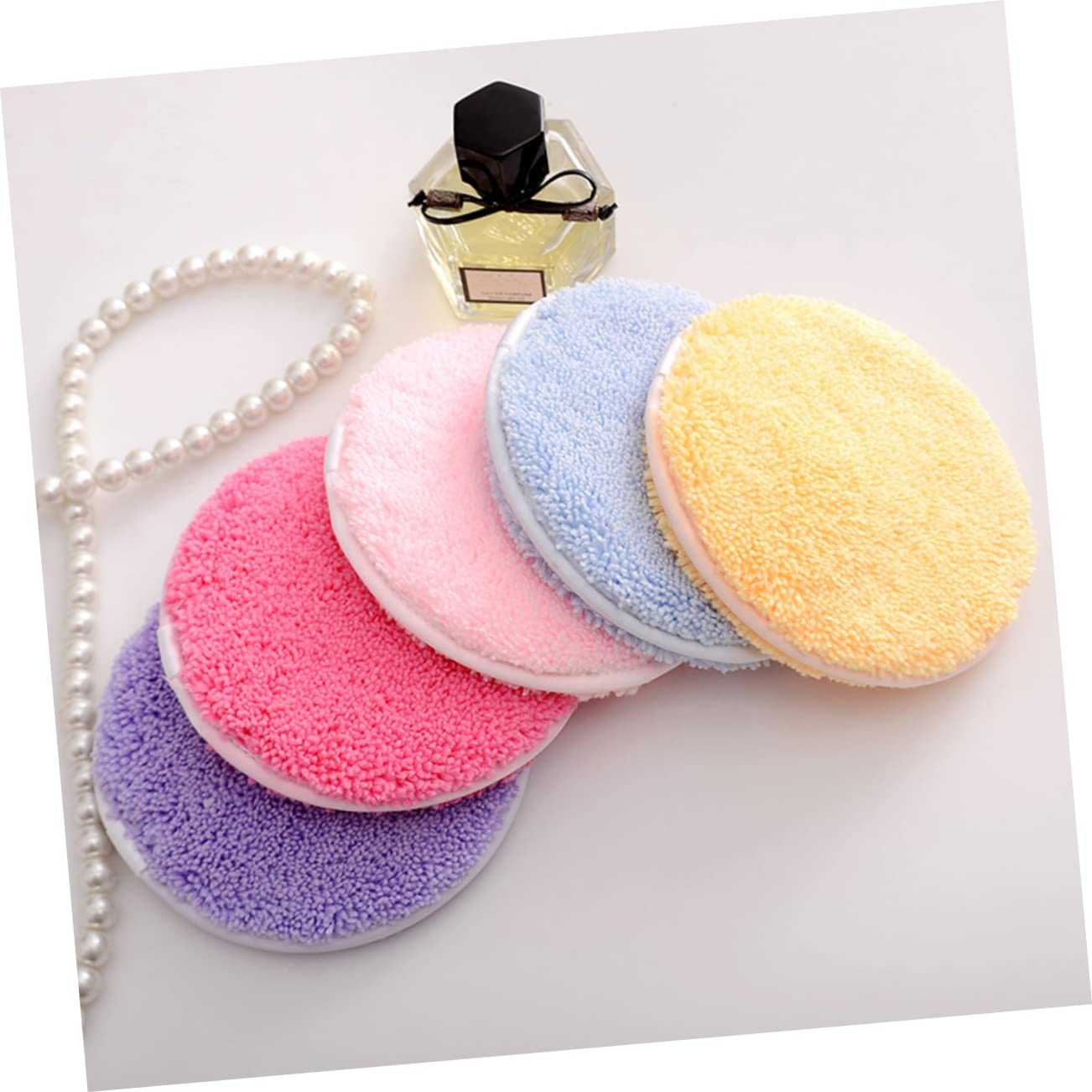5pcs Convenient Cosmetics Makeup Remover Pads Elf Powder Puff Alternative Gentle and Comfortable for Face Simple for Daily Use