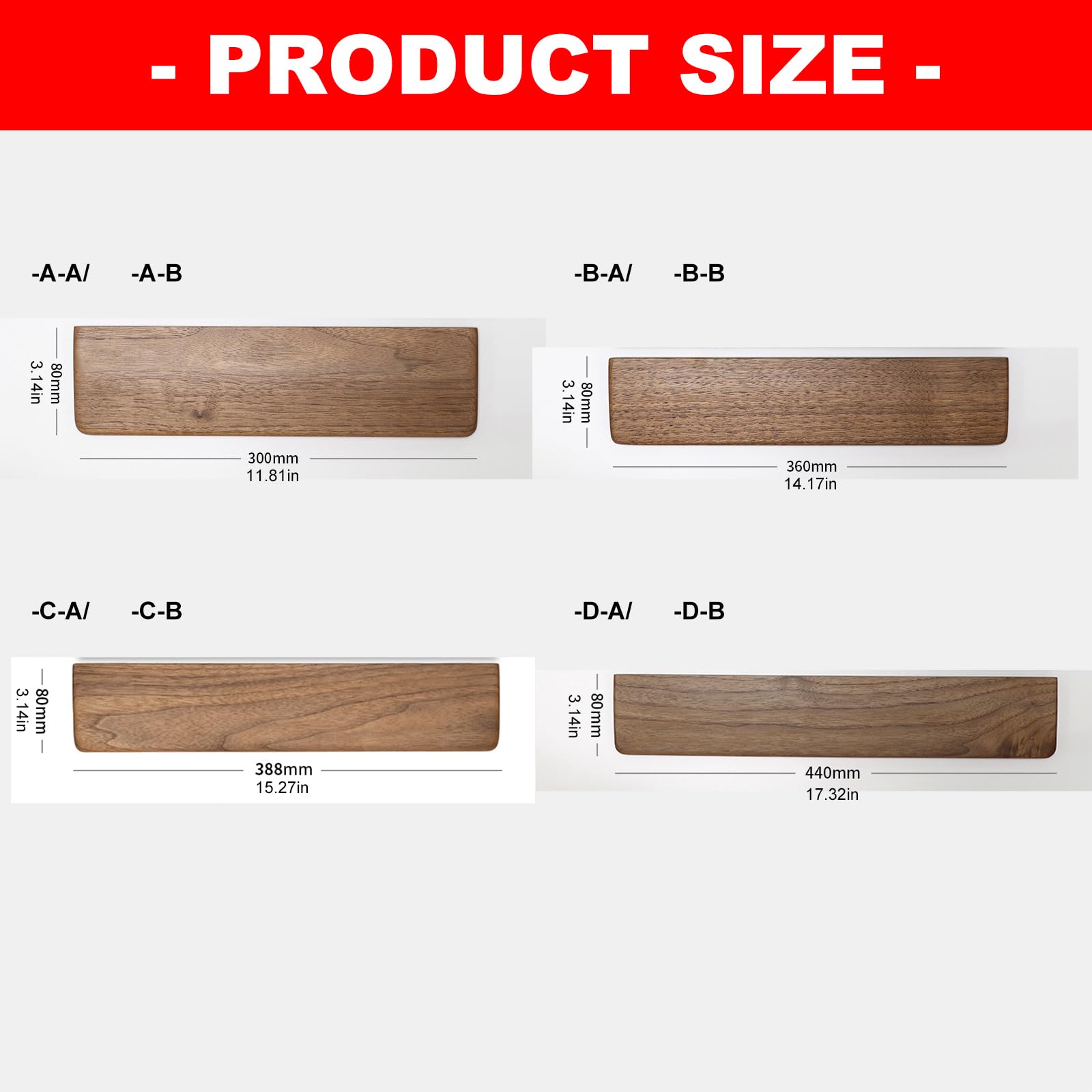 Juego de reposamuñecas de madera natural para teclado y palmas de mano para oficinas y uso doméstico