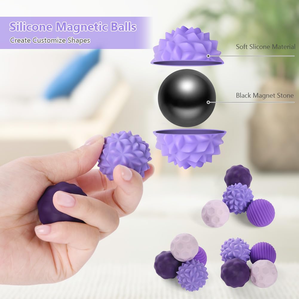 Aevorant Magnetische Stress Bälle - 8 Stück Sensorik Spielzeug