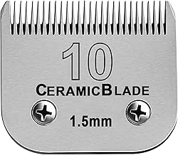 Lames amovibles en céramique pour tondeuse pour chien, compatibles avec les tondeuses Moser 45-50/Heiniger/Andis, Oster A5, Wahl KM Series, taille 10 1/16" (1,5 mm) longueur de coupe