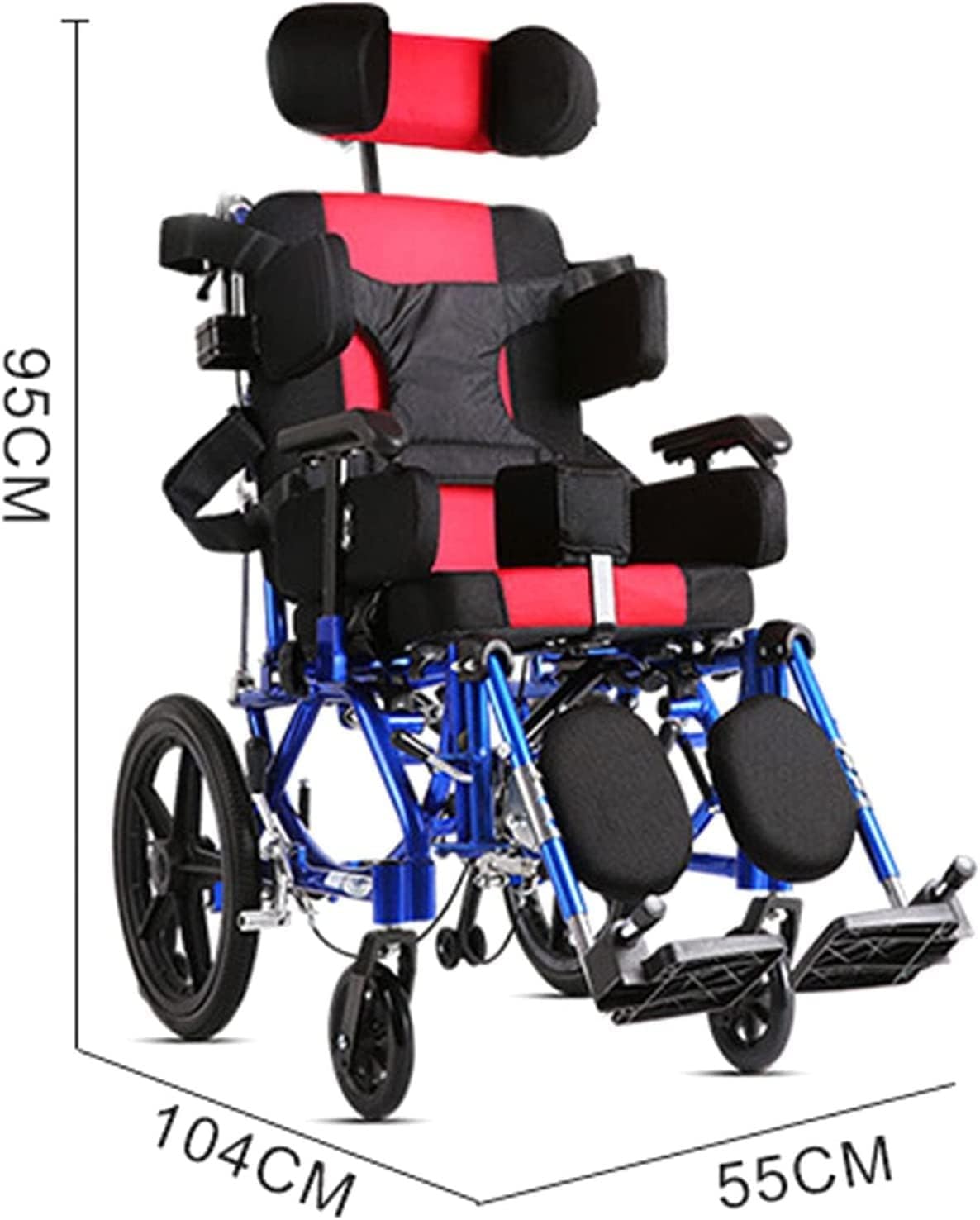 Silla De Ruedas Manual Plegable para Adultos/Niños Silla De Ruedas Reclinable con Respaldo Alto Ultraligera Y Rueda Trasera Antideslizante para Silla Ruedas para Discapacitados