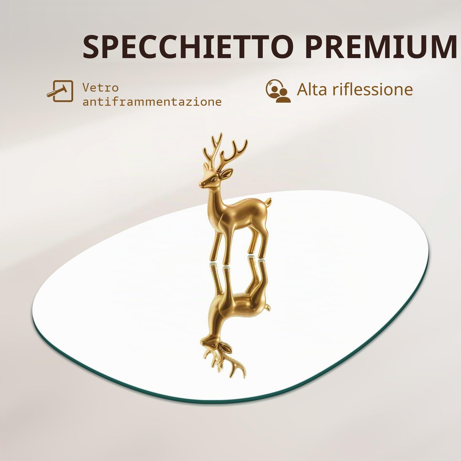 Specchio da Parete Irregolare Senza Cornice 45x60cm - Specchio Bagno Moderno Design Infrangibile Specchi Decorativi da Parete per Bagno Ingresso Soggiorno Camera