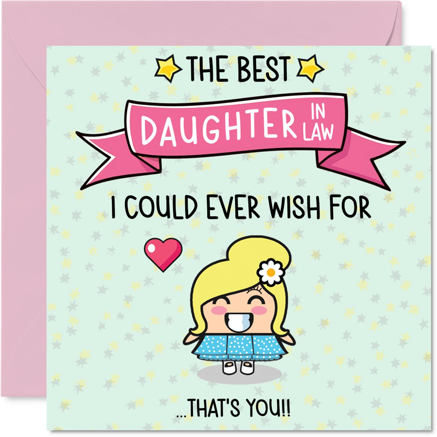Daughter in Law Birthday Card - The Best I Could Ever Wish For - Happy Birthday Card for Daughter in Law from Father Dad Mother Mum, 145mm Cute Bday Greeting Cards