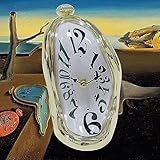 FAREVER Melting Clock, Salvador Dali Watch Melted Clock for Decorative Home Office Shelf Desk Table Funny Creative Stand Gold