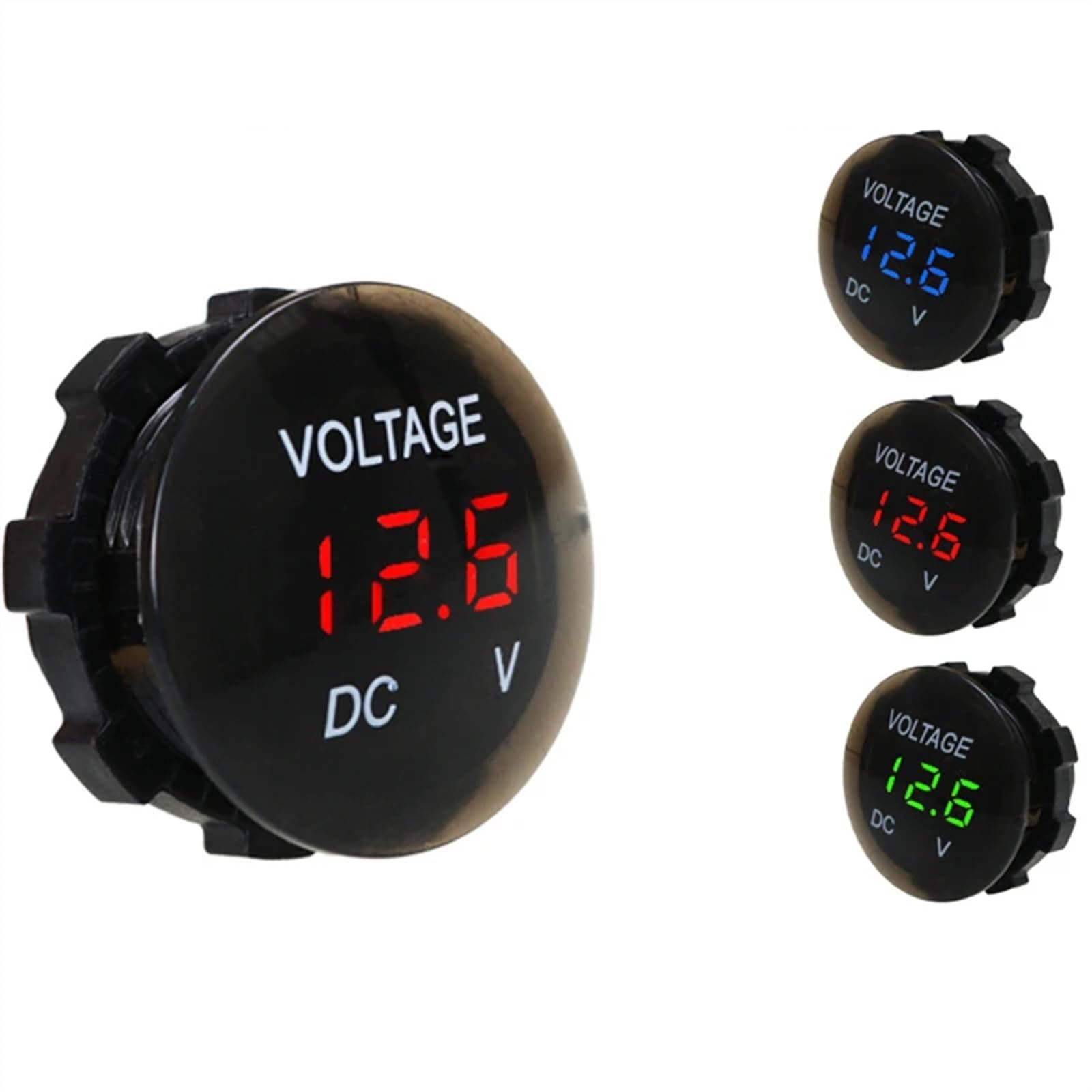 12V-24V DC cyfrowy woltomierz panelowy LED amperomierz tester napięcia wodoodporny wyświetlacz do samochodu, motocykla, łodzi, ciężarówki, detektora (kolor: Czerwony