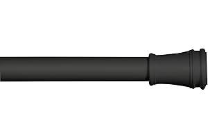 Kenney Black Tension Curtain Rod 48-84" Adjustable