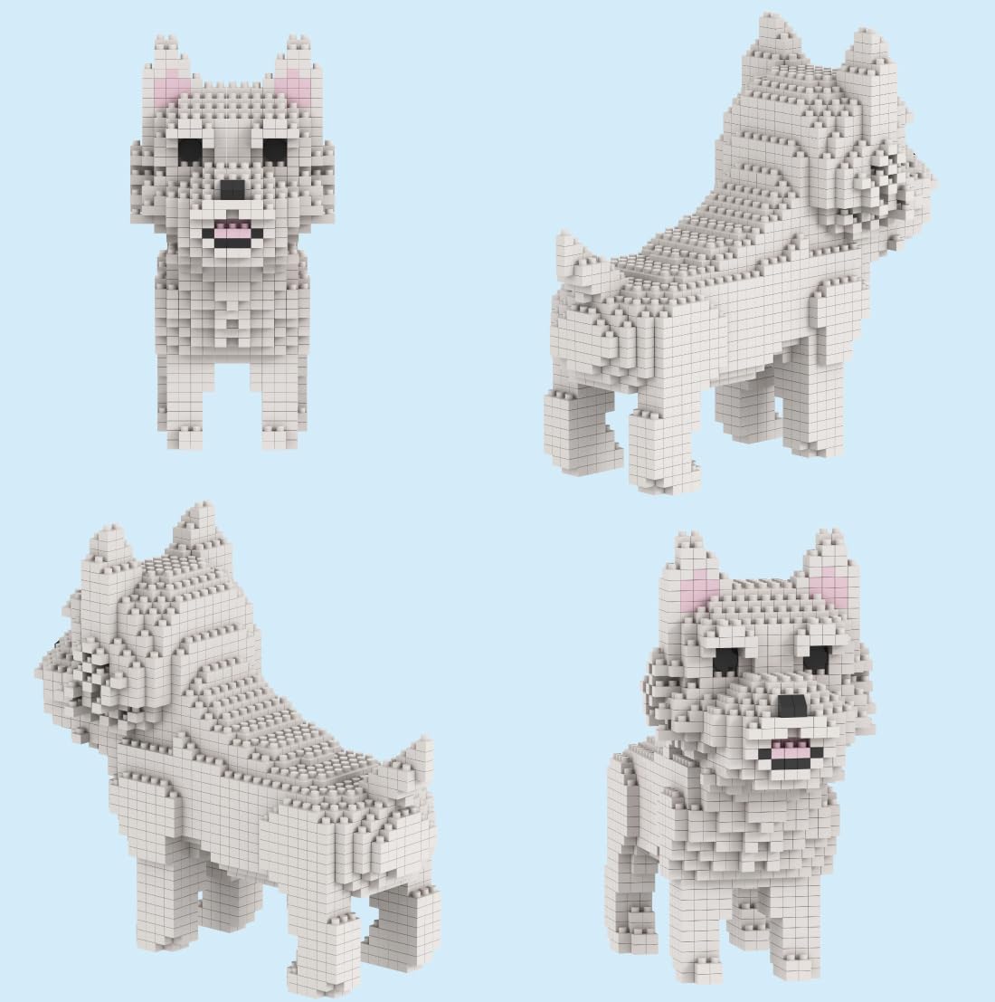 Figura para armar con Bloques en Miniatura. Perro West Highland White Terrier – Westie/Westy - 3