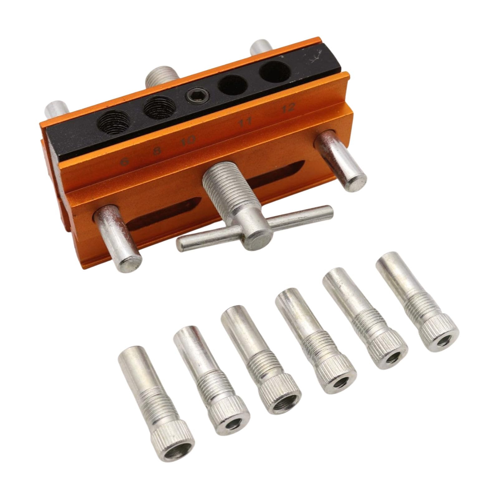 Centering Doweling Jig Widen Wood Dowel Jig Kits Drill for Straight Holes 6 Drill Guide Bushings Set Professional Woodworking