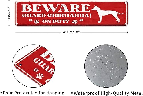 Miniatura 5 de Letrero de metal con texto en inglés Beware of Dog Beware of Dog Beware Pit Bull Terrier On Duty, letrero de metal personalizado para perro,