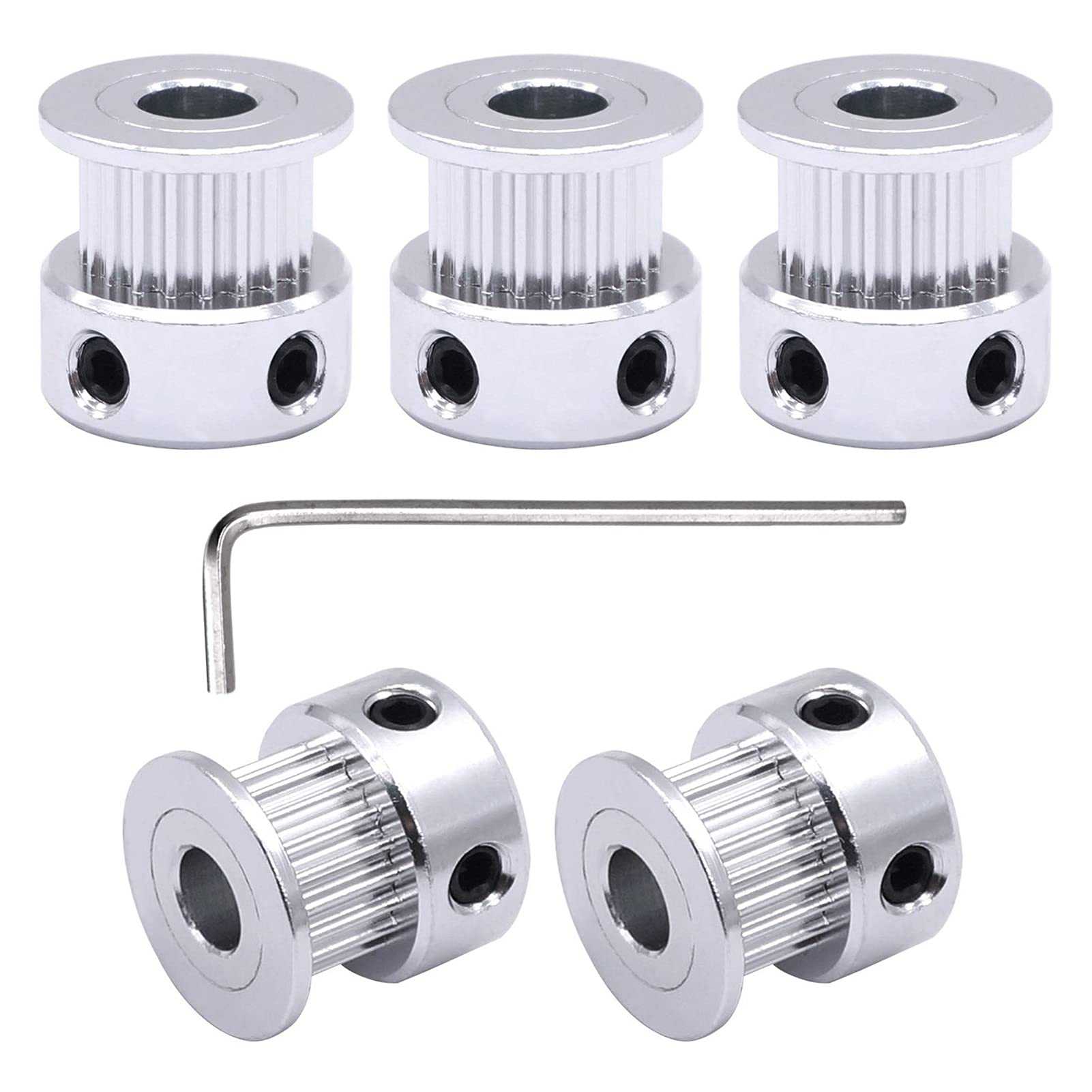 Poulie de courroie GT2 EZZON en aluminium 20 dents alésage 6,35mm pour imprimante 3D x5