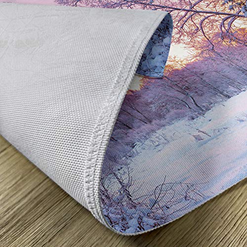 Ambesonne SER_29106 Landscape Place Mats Set Of 4, Winter Season Themed Dried Abandoned Braches Snowy Sunset Scenery Image thumb #4
