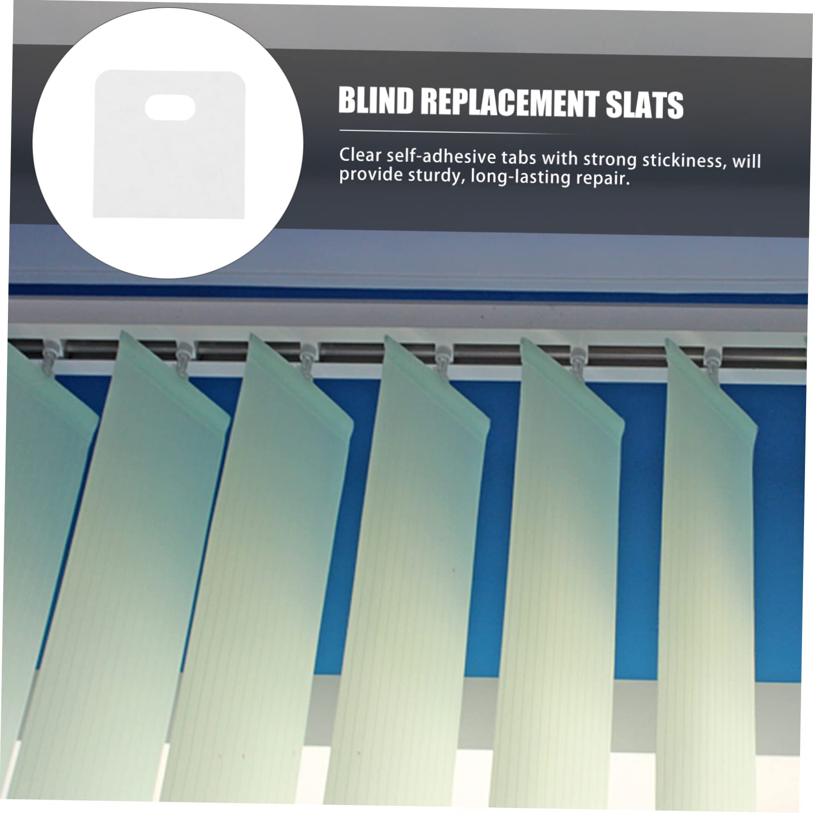 STOBAZA 200pcs Vertical Blind Repair Tabs Replacement Accessories for Vertical Blinds Transparent Fixer Tabs for Slats Easy Application