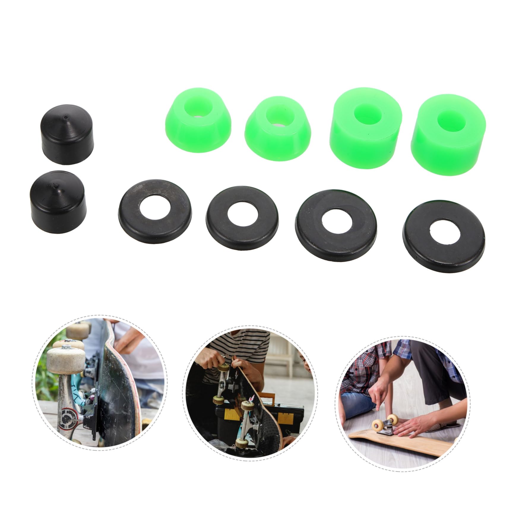 Toddmomy 5sets Skateboard Bushings Replacement Hardware for Four-Wheel Skateboards for Stability Shock Resistance and Smooth Riding