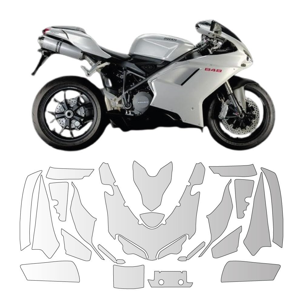 PPF Vinyl Kompatybilny z Frontal Ducati 848 2008