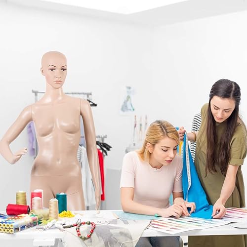 Miniatura 3 de Maniquí de cuerpo completo para mujer, maniquí de ropa de 69 pulgadas, soporte giratorio y desmontable con base de metal utilizado para ropa de