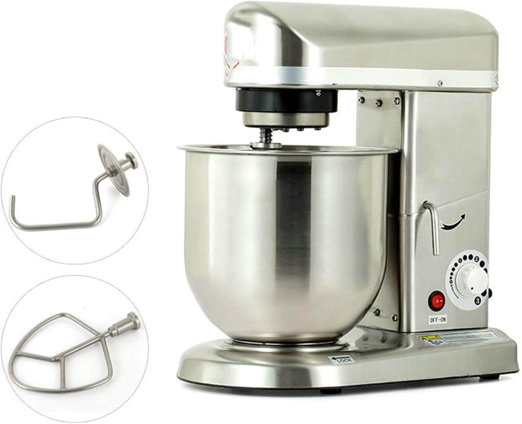 Blender Alimentare Commerciale Con Gancio Di Pasta, Frullatore Di Piano Di Piano Elettrico, Frullatore A Spirale, Frullatore Verticale, 3 Velocità, Frullatore Multifunzione Potente Ed Elegante