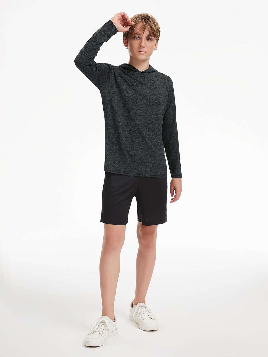 Star Vibe Youth Boys Quick-Dry Active Long Sleeve Hoodie Sweatshirts Athletic Workout Hooded Pullover Shirts 3 Pack - Image 5