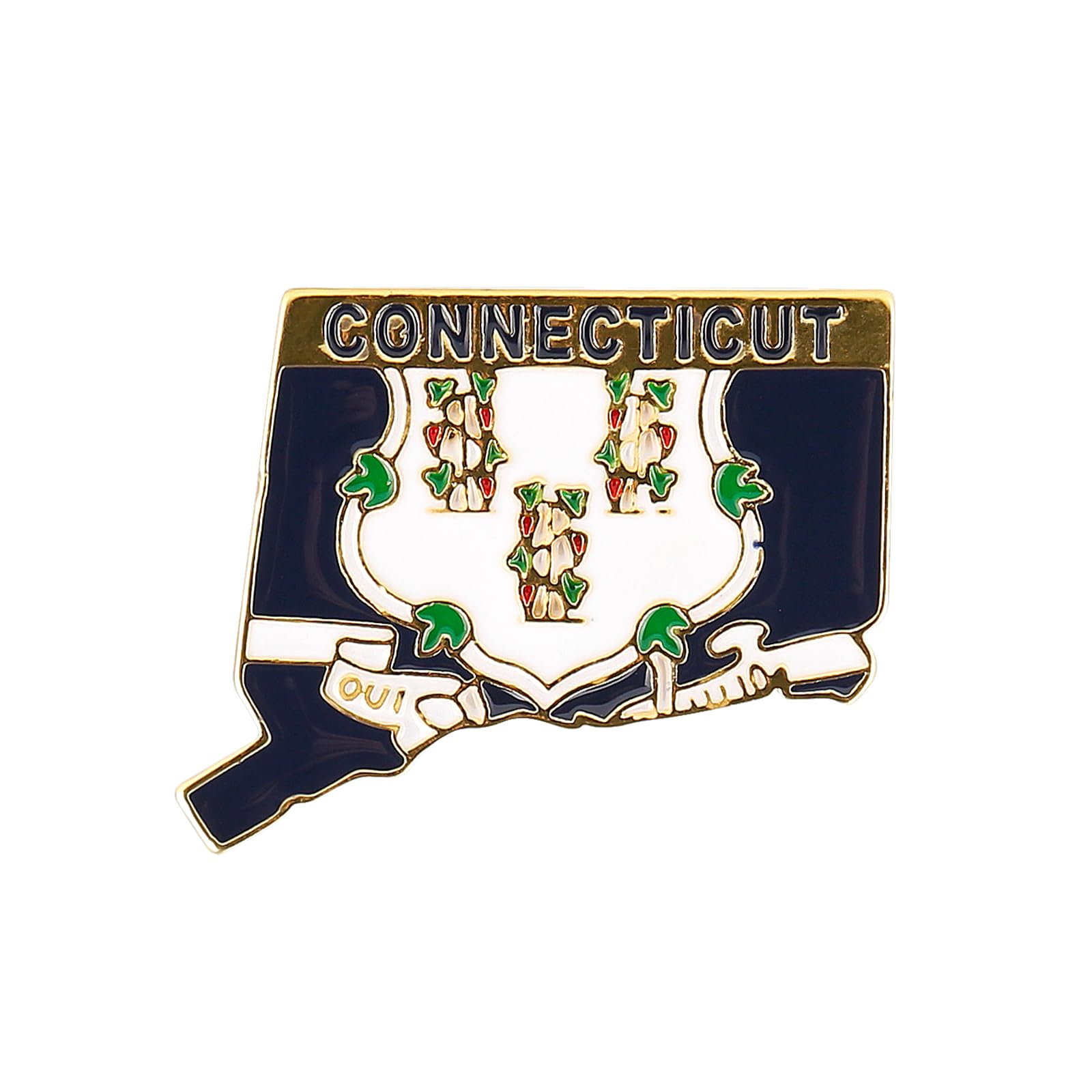 State Shaped Map Lapel Metal Pin Enamel Brooch Keepsake Beautifully Designed for Backpack Hat