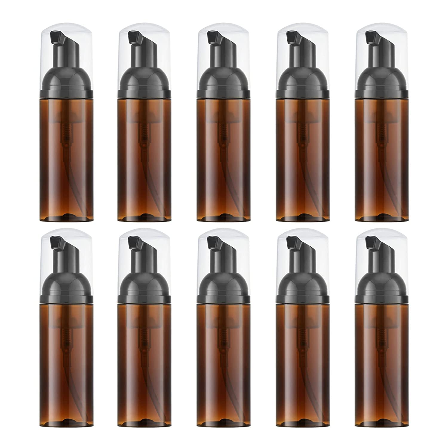 Livfa Brown 60Ml Empty Foaming Pump Dispenser For Hand Soap, Lash Cleanser, Shampoo To Travel (10Pcs,)