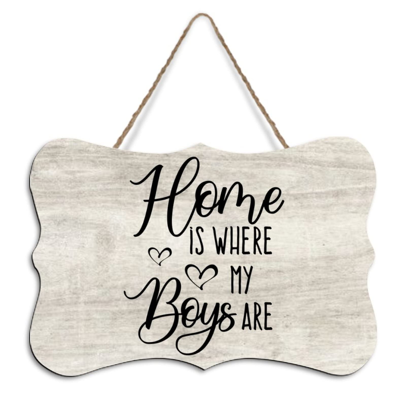 Yelolyio Boys Wsxcuzm2nlgq Rustic Hanging Wood Sign Home Is Where My Are Wooden Plaque Sign Home Wall Art Decor For Living Room Bedroom Farmhouse Office 4"X6"