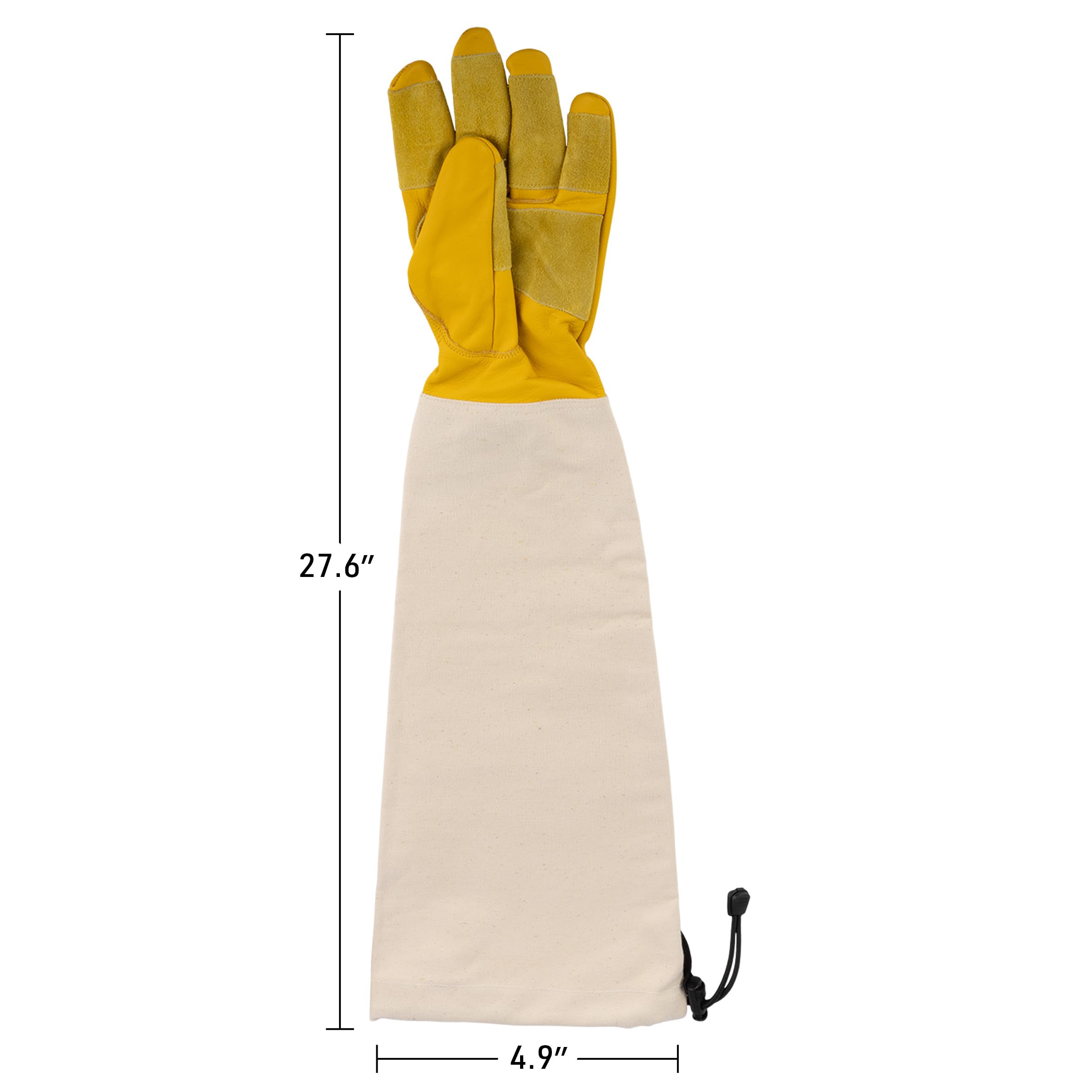 Kings County Tools Lange Gartenhandschuhe für Damen und Herren - Atmungsaktive Canvas und dornfeste Leder Gartenhandschuhe mit Armschutzhandschuh zum Beschneiden, Pflanzen, Rosenkaktus oder Brombeeren