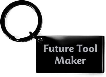 Future Tool Makers Gift, Tool Maker Keychain, Black Stainless Steel Keychain for Tool Maker Future, Inspired by Future Tool Maker Quote, Christmas Tool Maker Gifts
