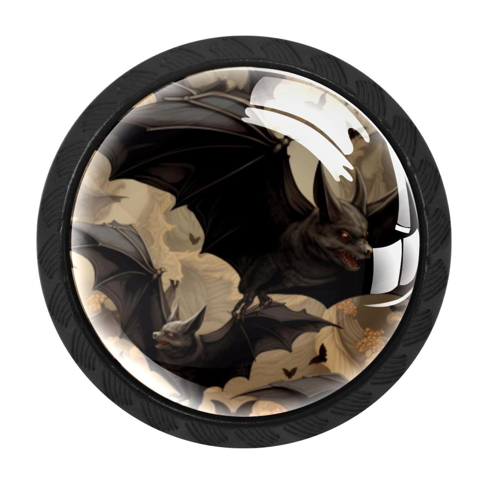 CHENZZZZ Bat Drawer Knobs Pull Handle Crystal Glass Circle Shape Cabinet Drawer Pulls Cupboard Knobs with Screws for Kitchen Cupboard Dresser Wardrobe etc