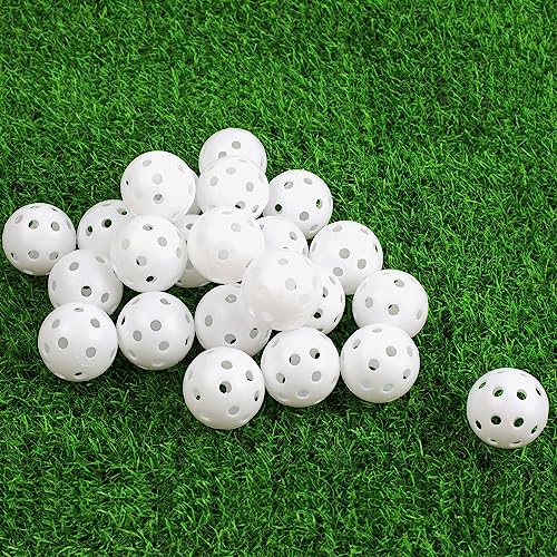 Joyberg 24 Packs Practice Golf Balls for Backyard 42mm Hollow Sports Plastic Golf Balls Bulk Swing Practice Golf Practice Balls Indoor Practice Driving Range Family Use Pets Play