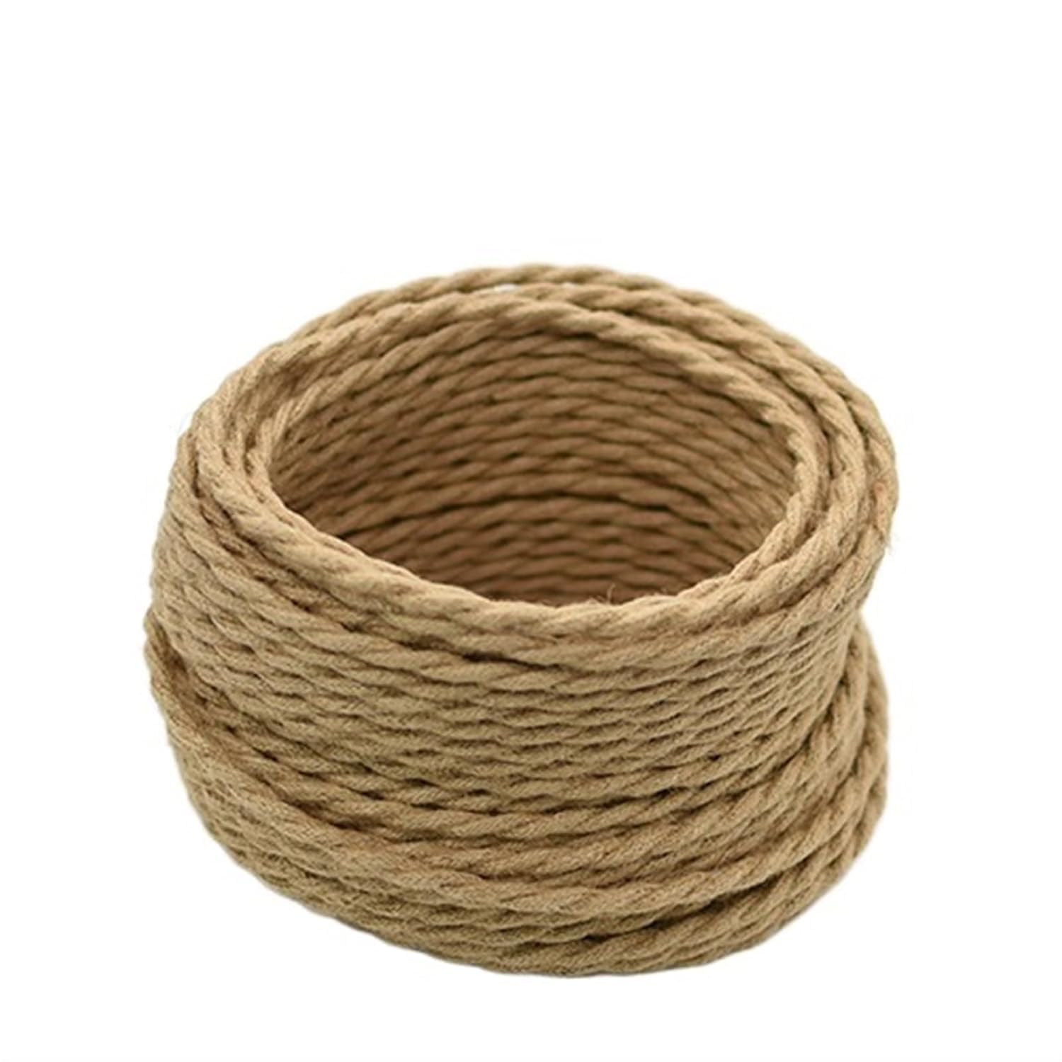Cables flexibles, cable eléctrico trenzado for luz colgante, 2x0,75 mm | Cuerda de cáñamo de cobre cubierta de color amarillo en varias longitudes(20meter)