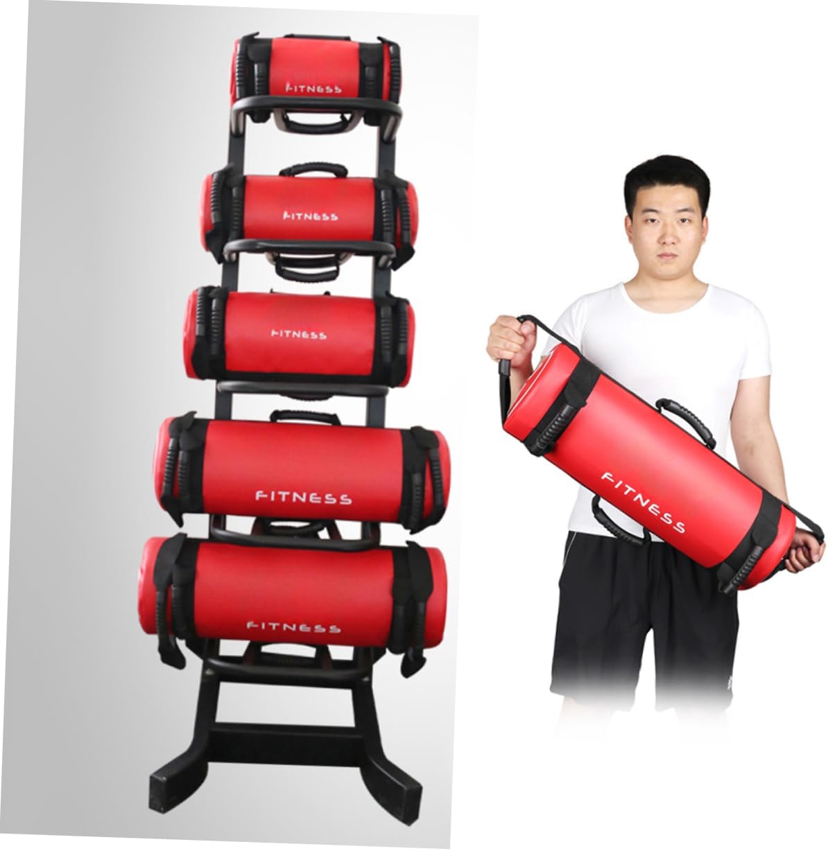 1pc Heavy Duty Workout Sandbag Thickened Fitness Sandbag for Home Gym Cross-Training Empty Power Bag Design Multiple Gripping Options Easy to Clean