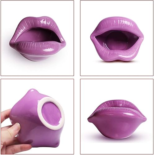 Miniatura 6 de Lindos labios rosados ceniceros de cigarrillos de cerámica con personalidad creativa boca sin humo ceniceros titular decoraciones para el hogar