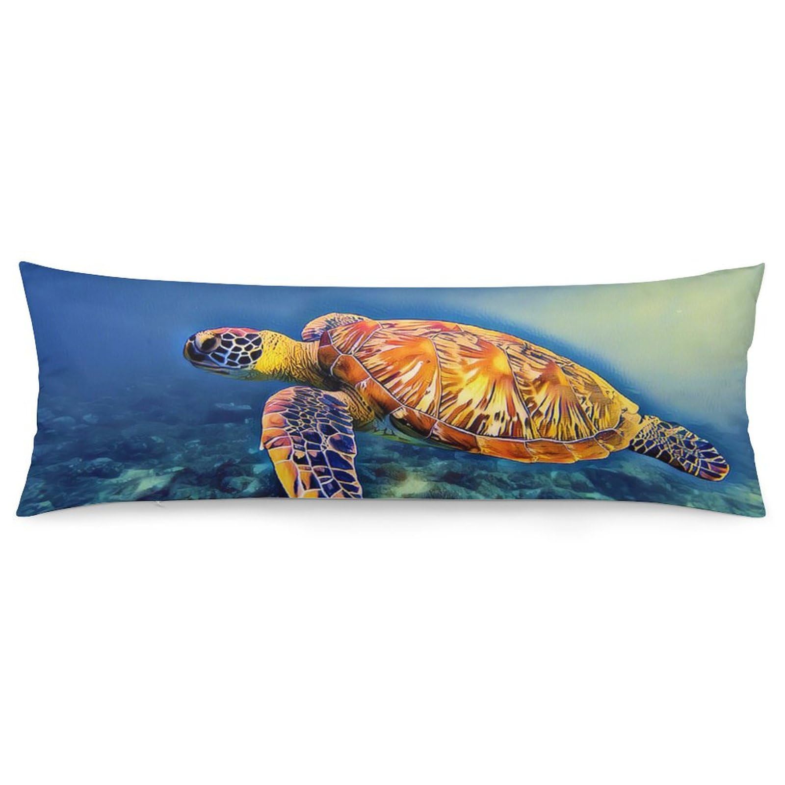 Sea Turtle in Blue Sea Water Body Pillow Cover Lightweight Long Pillow Case for Cushion Sofa Living Room Bed 20