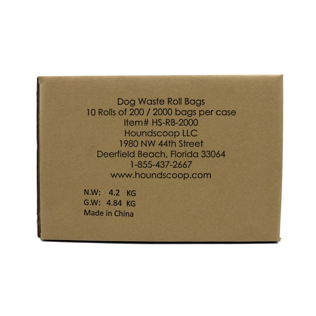 HOUNDSCOOP Case of 2000 Pet Waste Bags on Roll (10 Rolls of 200 bags per roll) Dog Waste Station Bags for HOA, Residential, commercial roll bag for Poop Station Dispensers : Pet Supplies