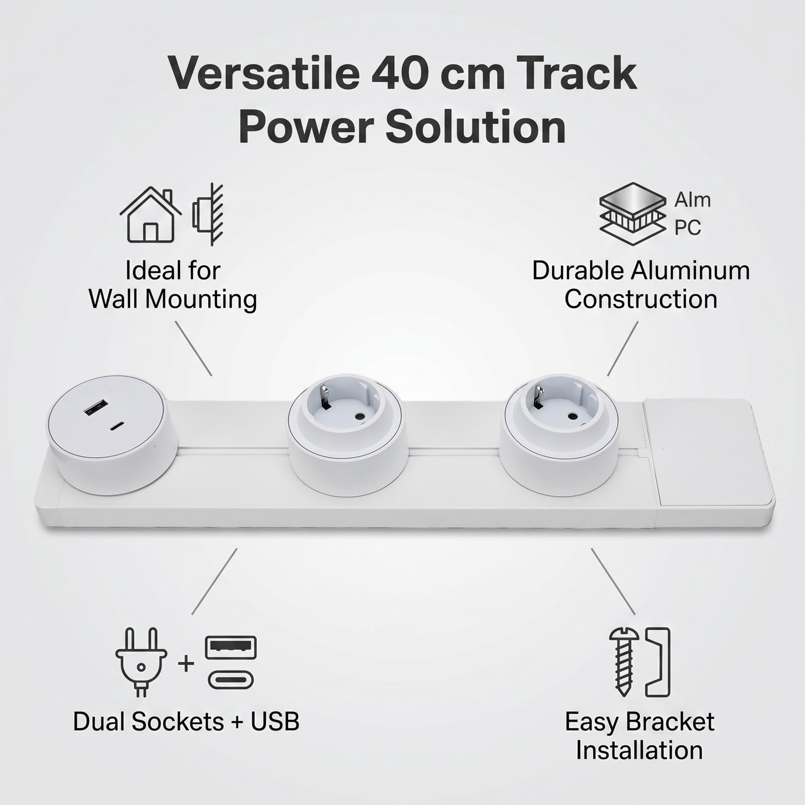 Hyuduo Multiprise sous Armoire Acier Inoxydable Ports USB pour Cuisine