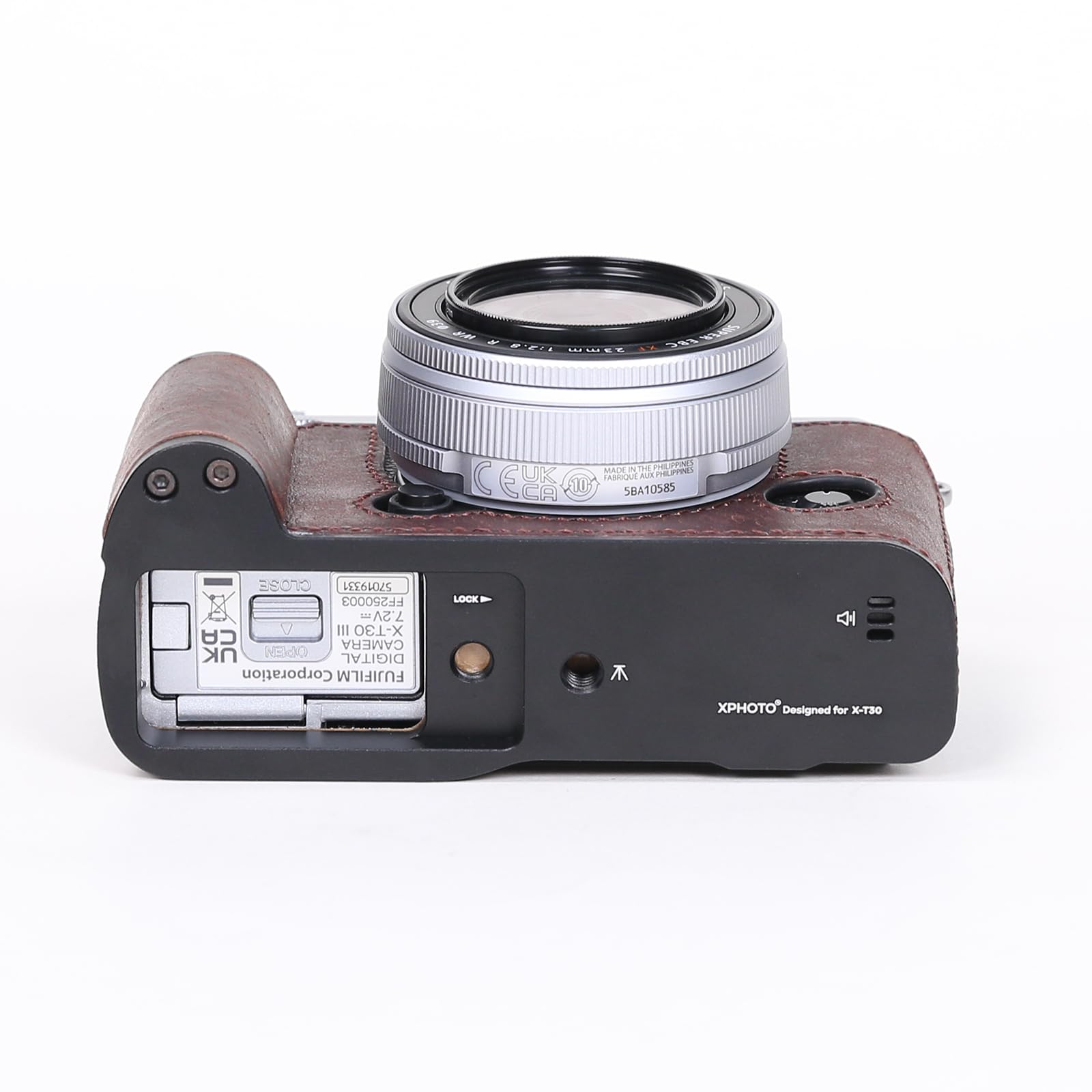 カメラケース 富士 X-T30 本革 レトロコーヒ Amazon | RYDSCAM カメラケース 、 対応 FUJIFILM FUJI 富士 X-T30 I