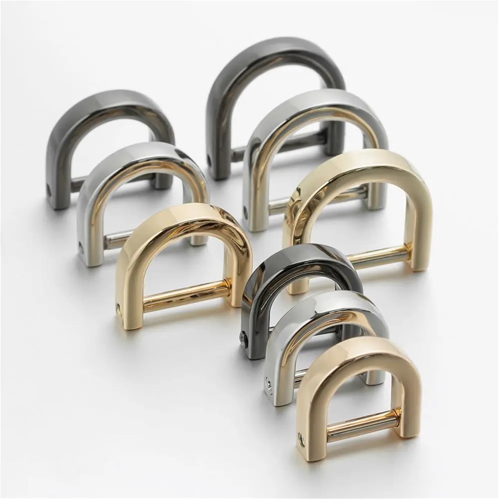 Protezioni angolari in metallo per borse, 60/150 pezzi, aperte con fibbia a vite, portachiavi, chiusura a grillo per cinghia e cinghia (oro, 150 pezzi, 16 mm)