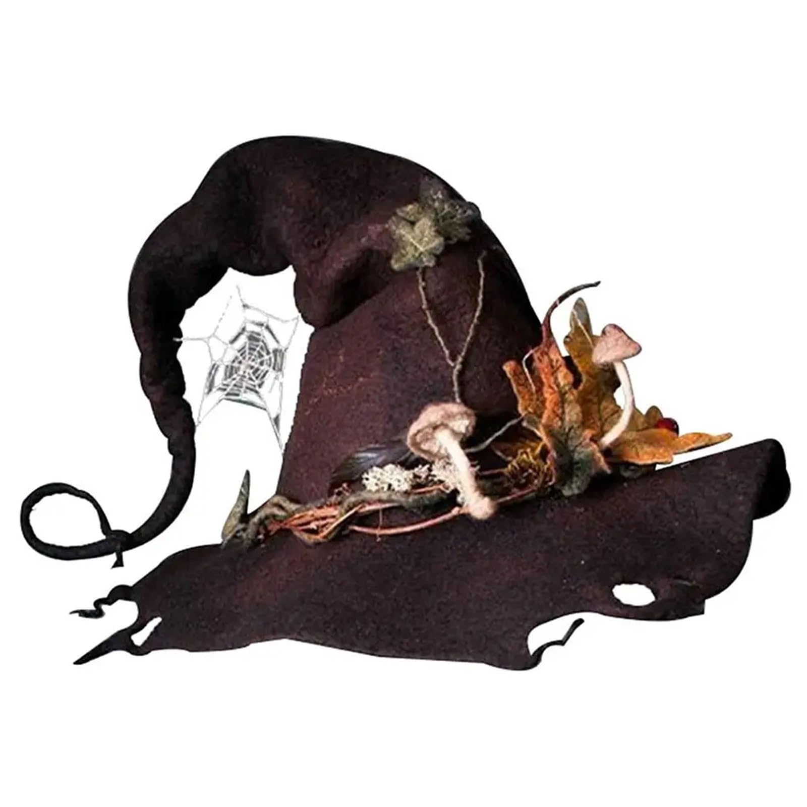 Witch Hat with Adjustable Wide Brim Halloween Party Blanket Cosplay Wizards Wizards Wizards - brown