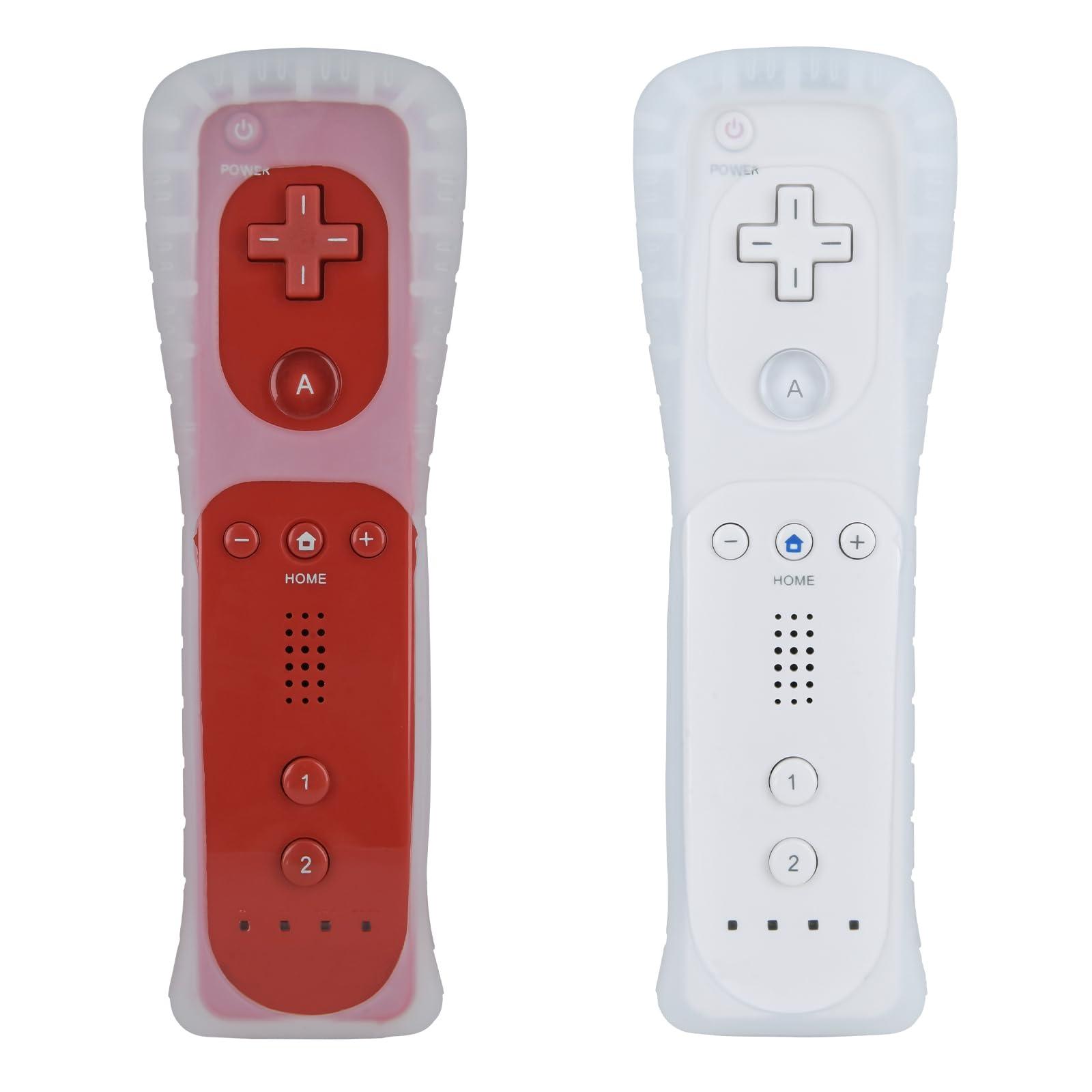 Lot de 2 télécommandes de rechange compatibles avec manette Wii/Wii U avec Nunchuck avec Motion Plus pour console Wii/Wii U (rouge et blanc)