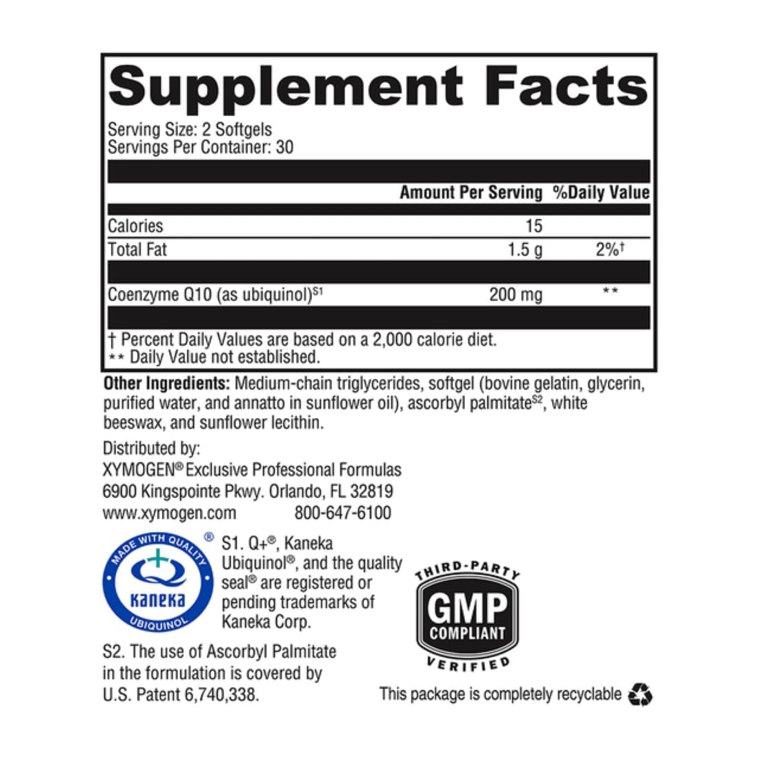 XYMOGEN CoQmax Ubiquinol, 60 Softgels — Amazon image 2