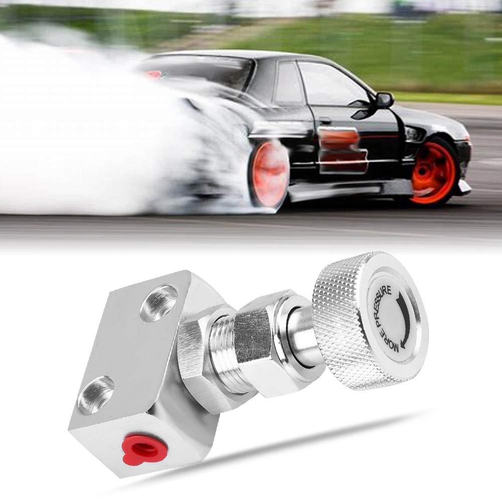 KIMISS Regolatore di pressione universale per valvola dosatrice freni in alluminio per valvole di intercettazione freno Motorsport (Argento)=regolatore di frenata auto