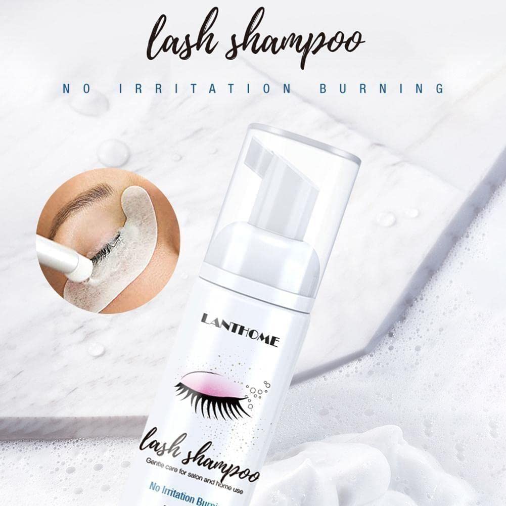 50 ml cepillo de extensión de pestañas, juego de champú, limpieza suave, espuma de mousse, sin estimulación, pegamento de extensión de pestañas, maquillaje limpio,