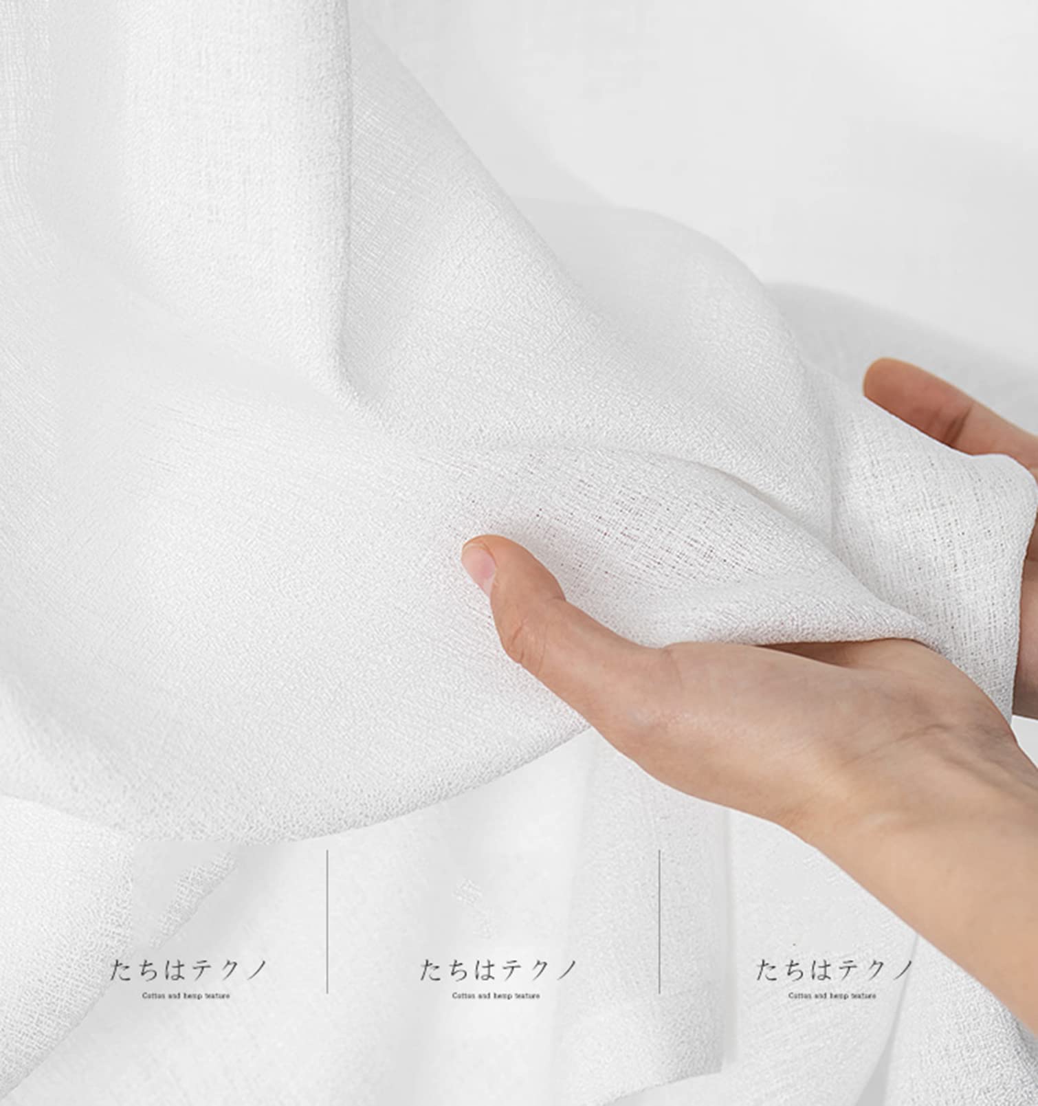 Tende Oscuranti con Autoadesivo,Senza Fori,Tende Isolanti Termiche Rimovibili in Lino Cotone,per Pannello Drappeggiato Privacy Finestra Camera da Letto Soggiorno (White,W180xH200cm(71x79in))
