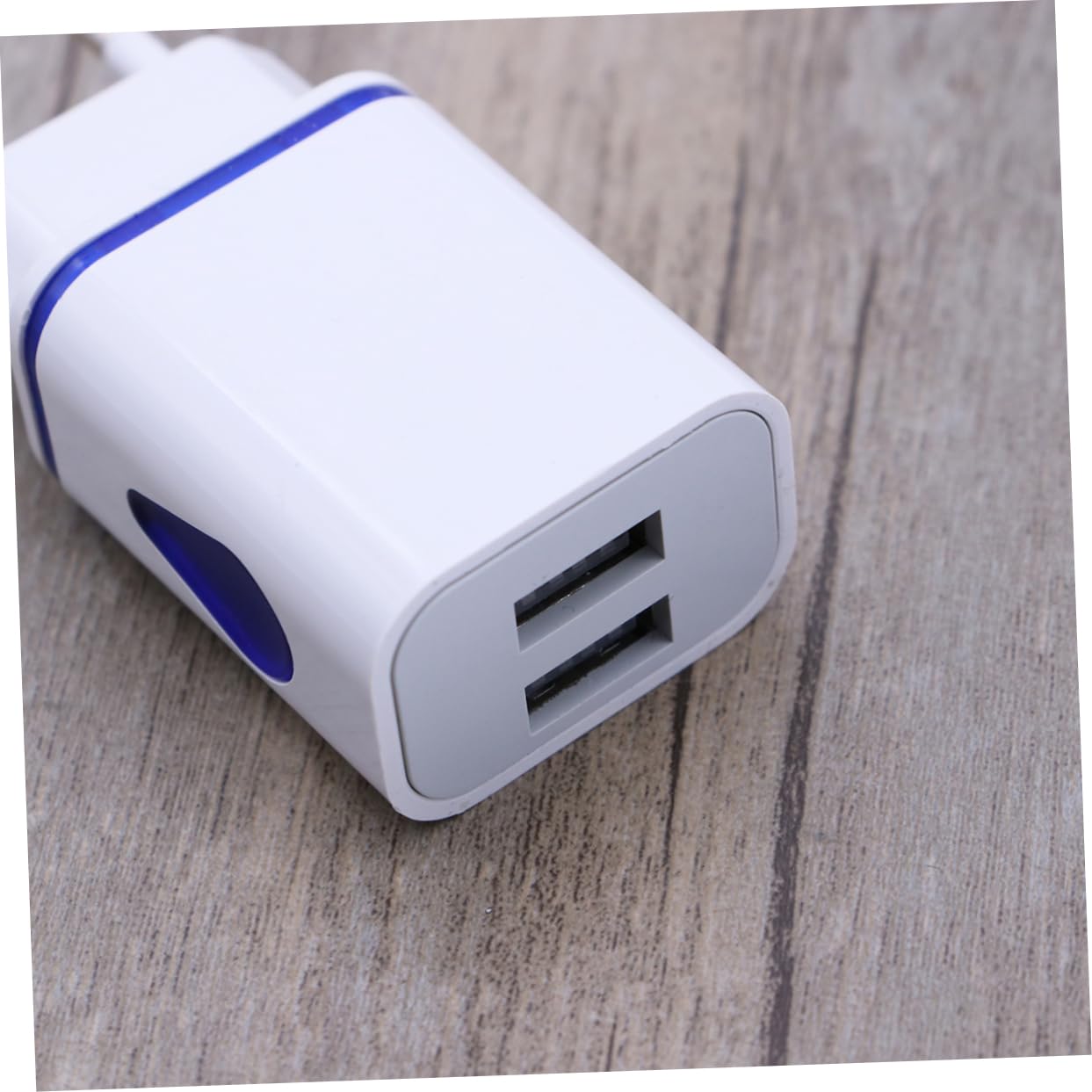 COLLBATH Caricatore da Viaggio con Doppia Porta USB per Smartphone, Forma a Goccia, Luci LED Notturne, Caricabatterie