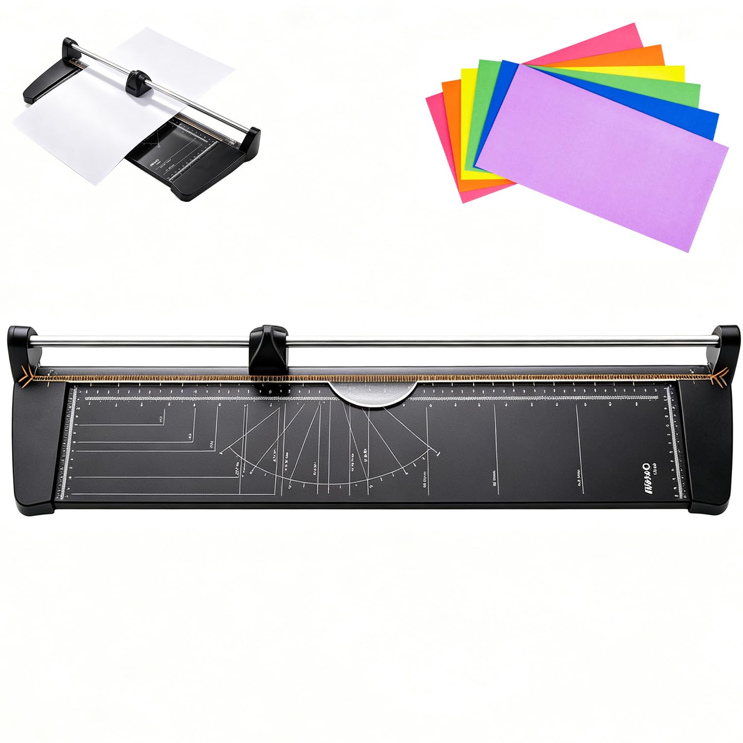 A2 Manual Paper Cutter, 23.6in Heavy Duty Guillotine Trimmer with Sliding Cutter Head & Clear Graduations, Cuts up to 10 Sheets, Full Metal Panel, for Craft Paper, Cardstock, Photos, Office, School