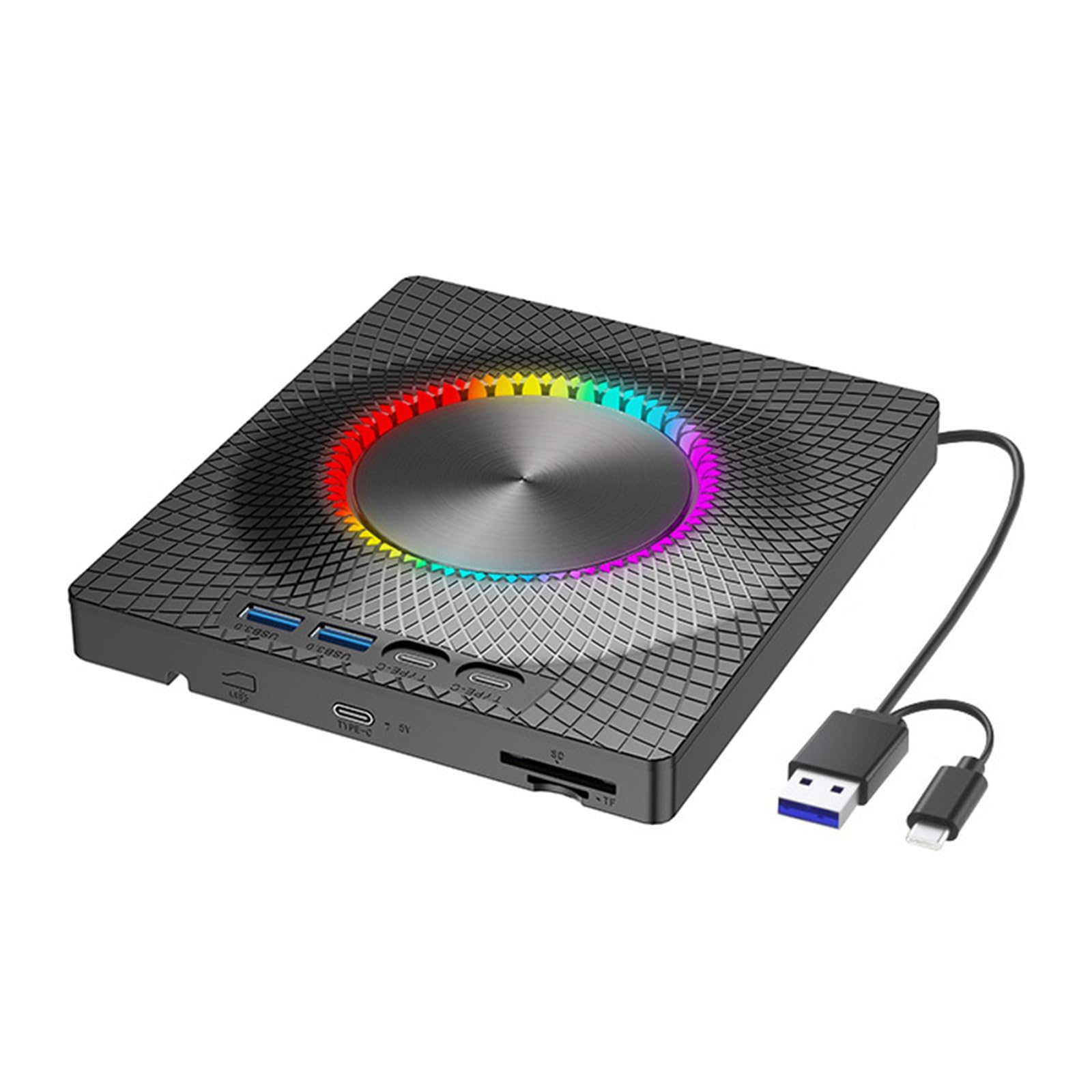 Unidad de disco externa portátil con conexión USB 3.0 y tipo C para una rápida transferencia de datos y grabación de discos para viajeros