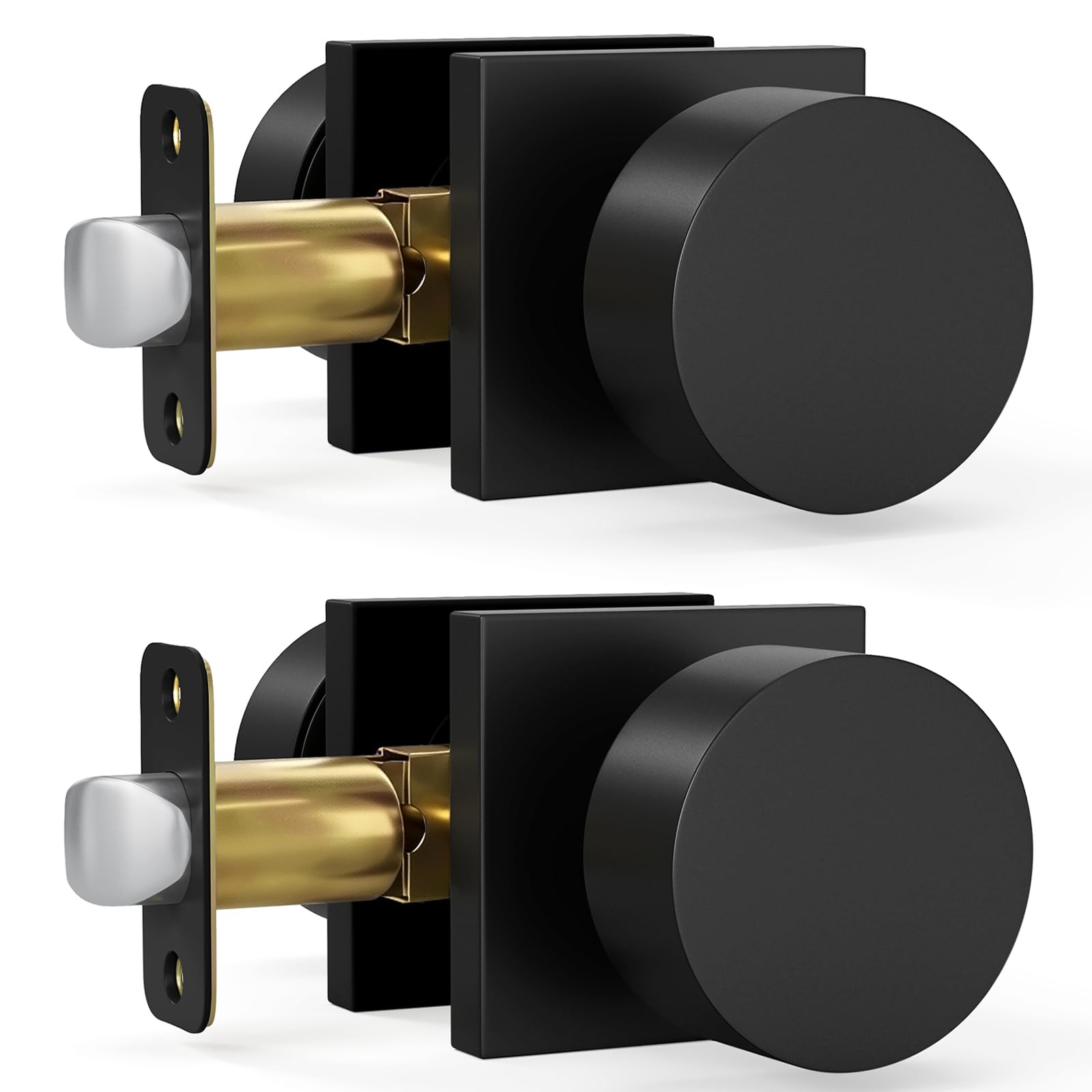 HOSOM Matte Black Door Knobs with Lock & Key -20